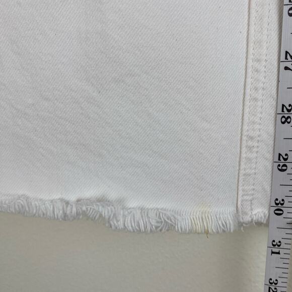 Joe's Jeans Raw Hem Denim Skirt Size 26 White Below Knee Midi Casual *flaw - Picture 14 of 14